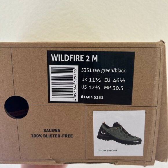 Salewa Wildfire 2 Hiking Shoes Green Black Approach Shoes Mens Size 12.5 - Picture 4 of 4